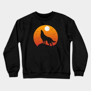 Wolf Howling to the Full Moon Crewneck Sweatshirt